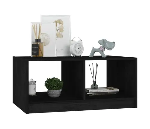 Kafijas Galdiņš, Melns, 75X50X33,5 Cm, Priedes Masīvkoks Vidaxl