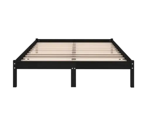 Lovos Rėmas, Juodas, 135X190cm Medienos Masyvas, Dvivietis