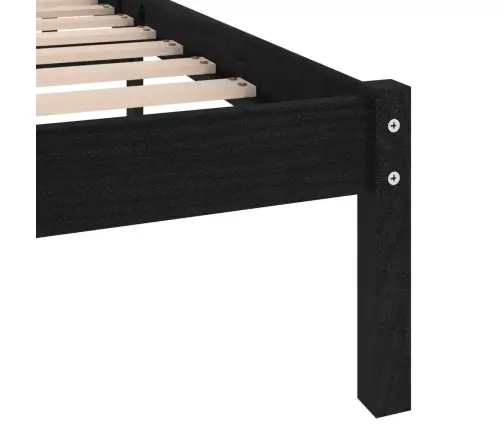 Lovos Rėmas, Juodas, 135X190cm Medienos Masyvas, Dvivietis