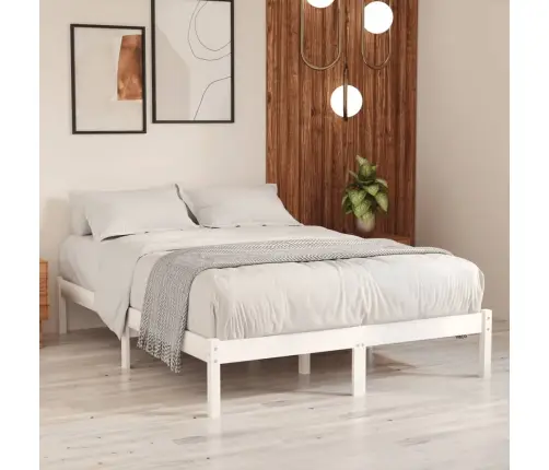 Gultas Rāmis Bez Matrača, Balts, Masīvkoks, 160X200 Cm Vidaxl