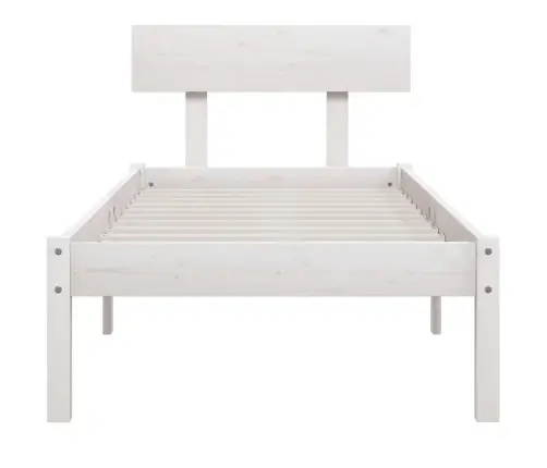 Voodiraam, Valge, Männipuit, 75 X 190 Cm