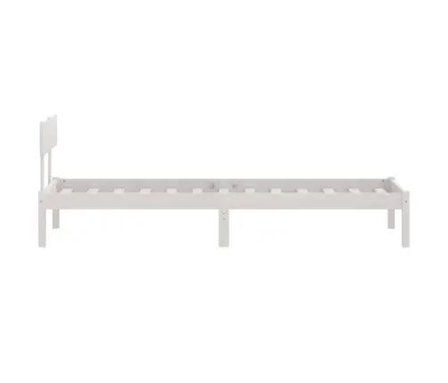 Voodiraam, Valge, Männipuit, 75 X 190 Cm