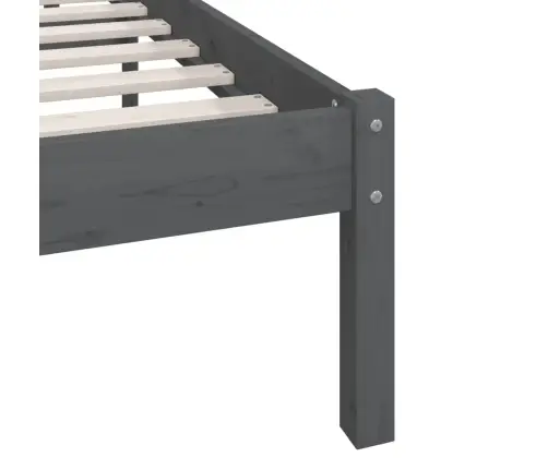 Voodiraam, Hall, Täismännipuit, 90 X 190 Cm