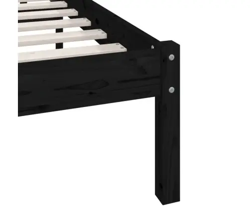 Gultas Rāmis, Melns Priedes Masīvkoks, 90X190 Cm, Vienvietīgs Vidaxl