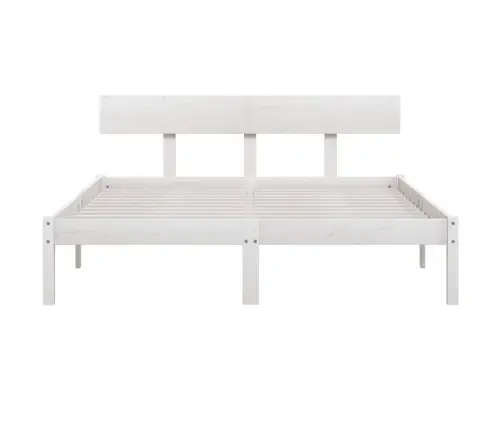 Voodiraam, Valge, Täismännipuit 120X190 Cm