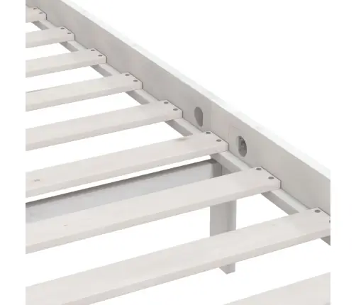 Voodiraam, Valge, Täismännipuit 120X190 Cm