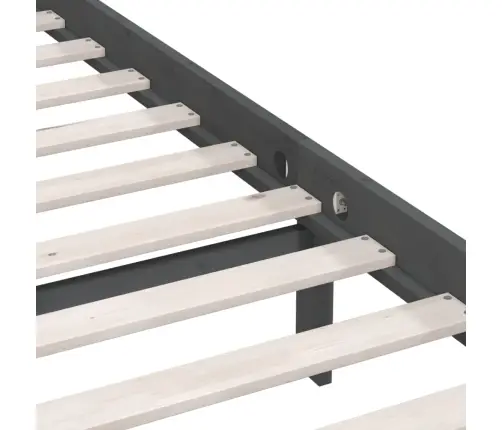 Gultas Rāmis, Pelēks, Priedes Masīvkoks, 100X200 Cm Vidaxl