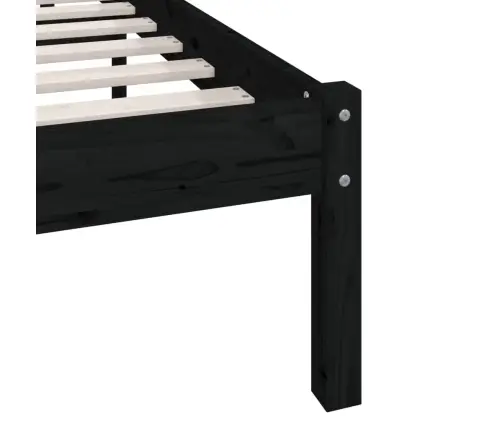 Voodiraam, Must, Männipuit, 100 X 200 Cm