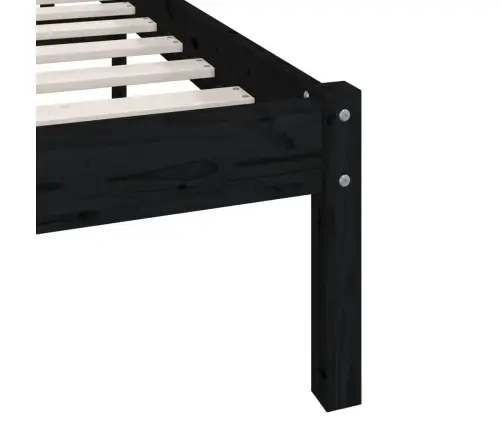 Voodiraam, Must, Männipuit, 120 X 200 Cm