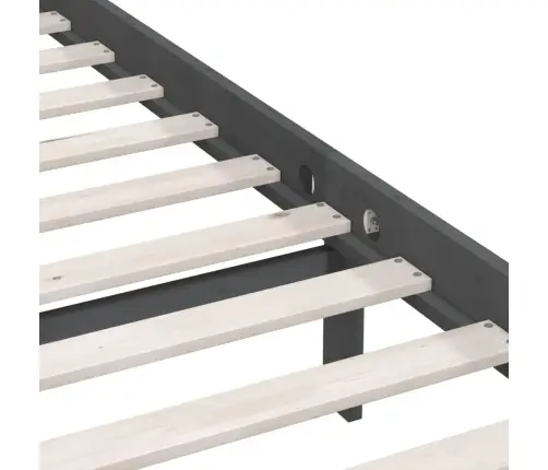 Gultas Rāmis, Pelēks, Priedes Masīvkoks, 150X200 Cm, Divvietīgs Vidaxl