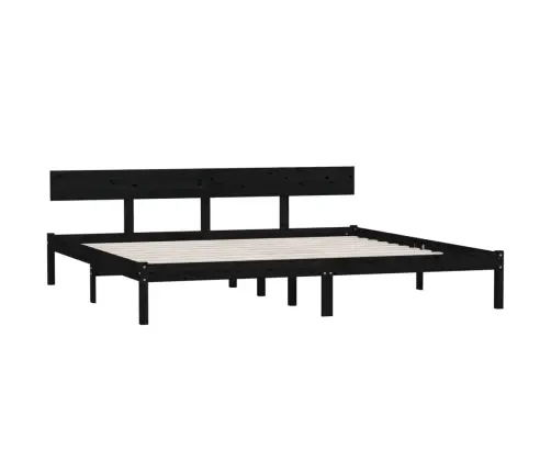 Gultas Rāmis, Melns, Priedes Masīvkoks, 180X200 Cm, Divvietīgs Vidaxl
