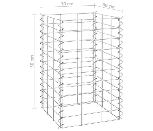 Gabioni/Augstās Puķu Kastes, 3 Gab., 30X30X50 Cm, Dzelzs Vidaxl