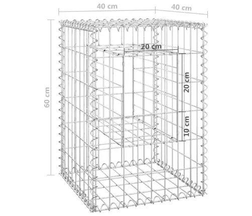 Vertikāli Gabioni, 2 Gab., 40X40X60 Cm, Dzelzs Vidaxl