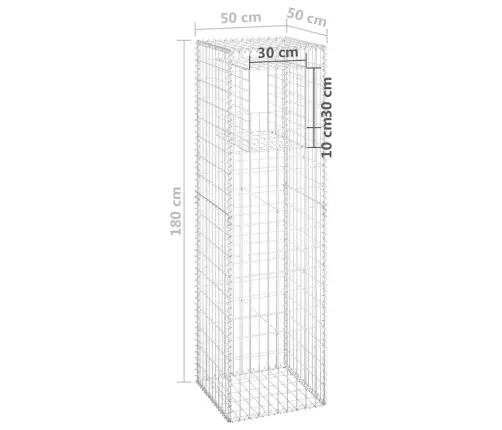 Gabioonkorvid 2 Tk, 50 X 50 X 180 cm Raud