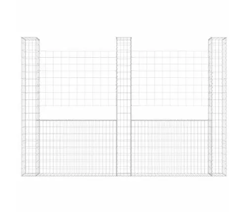 Gabionu Siena Ar 3 Stabiem, U-Forma, Dzelzs, 260X20X200 Cm Vidaxl