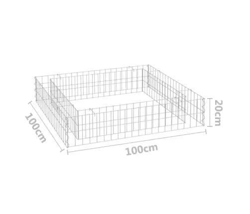 Gabions, Augstā Puķu Kaste, Cinkots Tērauds, 100X100X20 Cm Vidaxl