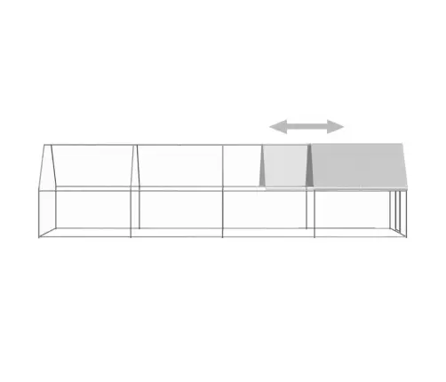Vistu Būris, 2X8X2 M, Cinkots Tērauds Vidaxl