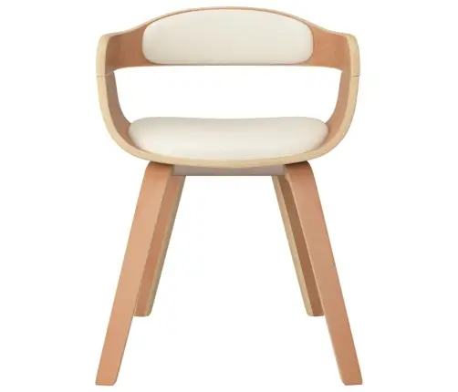 Söögitool, Kreemjas, Painutatud Puit Ja Kunstnahk