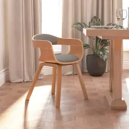 Valgomojo Kėdė, Taupe Spalvos, Lenkta Mediena Ir Audinys