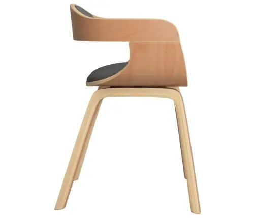 Virtuves Krēsli, 2 Gab., Liekts Koks Un Gaiši Pelēks Audums Vidaxl