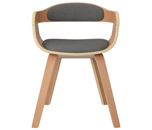 Virtuves Krēsli, 4 Gab., Liekts Koks Un Gaiši Pelēks Audums Vidaxl