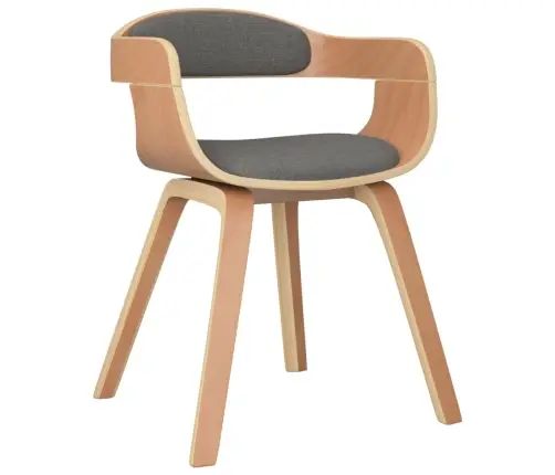 Söögitoolid 6 Tk, Helehall, Painutatud Puit Ja Kangas