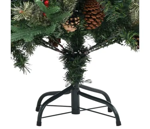 Ziemassvētku Egle Ar Čiekuriem, Zaļa, 225 Cm, Pvc, Pe Vidaxl