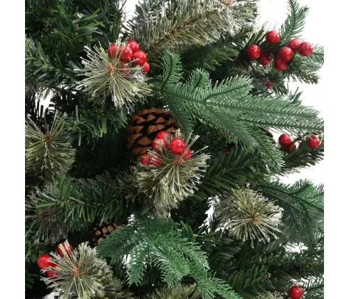 Ziemassvētku Egle Ar Čiekuriem, Zaļa, 225 Cm, Pvc, Pe Vidaxl