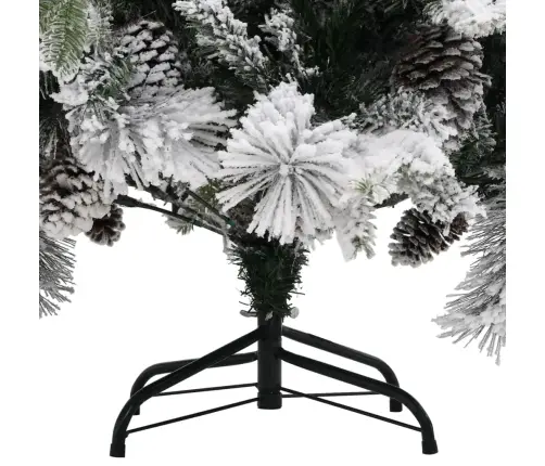 Ziemassvētku Egle Ar Čiekuriem Un Sniegu, 150 Cm, Pvc Un Pe Vidaxl