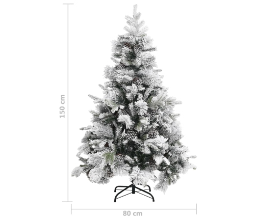 Kalėdų Eglutė Su Sniegu/Kankorėžiais, 150cm Pvc Ir Pe
