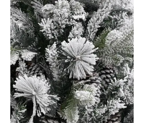 Ziemassvētku Egle Ar Čiekuriem, Sniegu, 225 Cm, Pvc Un Pe Vidaxl