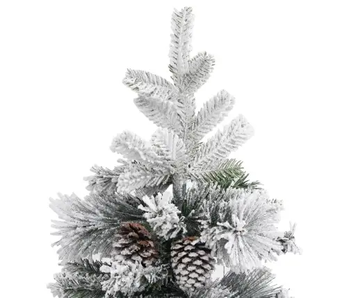 Ziemassvētku Egle Ar Čiekuriem, Sniegu, 225 Cm, Pvc Un Pe Vidaxl