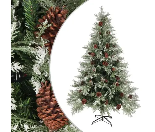 Kalėdų Eglutė Su Kankorėžiais, Žalia Ir Balta, 120cm Pvc/Pe