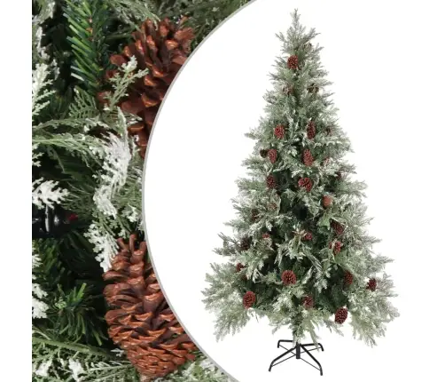 Kalėdų Eglutė Su Kankorėžiais, Žalia Ir Balta, 225cm Pvc/Pe Kalėdų Eglutė Su Kankorėžiais, Žalia Ir Balta, 225cm Pvc/Pe