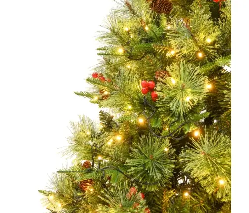 Ziemassvētku Egle Ar Čiekuriem, Zaļa, 225 Cm, Pvc Un Pe Vidaxl