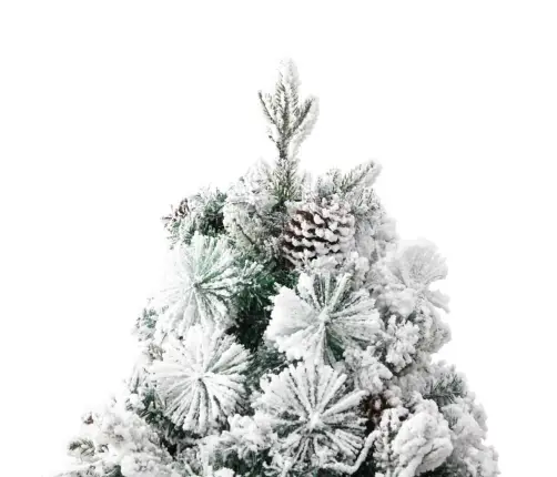 Ziemassvētku Egle Ar Čiekuriem Un Sniegu, 195 Cm, Pvc Un Pe Vidaxl