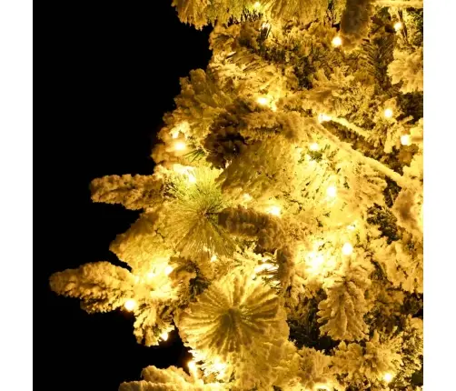 Ziemassvētku Egle Ar Čiekuriem, Sniegu, 225 Cm, Pvc Un Pe Vidaxl