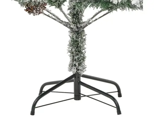 Ziemassvētku Egle Ar Čiekuriem, Sniegu, 225 Cm, Pvc Un Pe Vidaxl