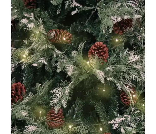 Ziemassvētku Egle Ar Čiekuriem, Zaļa, Balta, 225 Cm, Pvc Un Pe Vidaxl Ziemassvētku Egle Ar Čiekuriem, Zaļa, Balta, 225 Cm, Pvc Un Pe Vidaxl