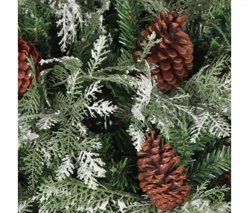 Ziemassvētku Egle Ar Čiekuriem, Zaļa, Balta, 225 Cm, Pvc Un Pe Vidaxl Ziemassvētku Egle Ar Čiekuriem, Zaļa, Balta, 225 Cm, Pvc Un Pe Vidaxl