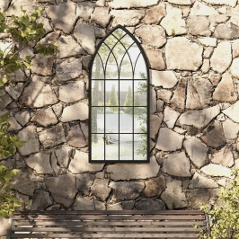 Aiapeegel, Must, 100X45 cm Raud, Õues Kasutamiseks