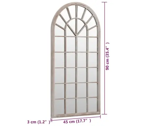 Aiapeegel, Beež, 90X45 cm Raud, Õues Kasutamiseks