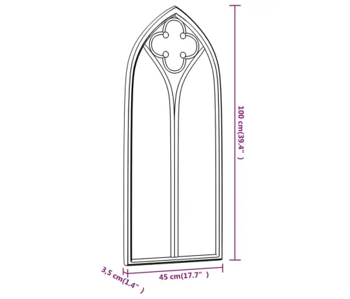 Aiapeegel, Beež, 90X45 cm Raud, Õues Kasutamiseks