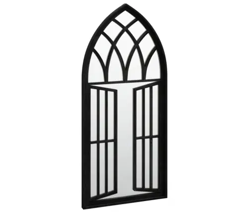 Dārza Spogulis, Melns, 100X45 Cm, Dzelzs, Izmantošanai Ārā Vidaxl