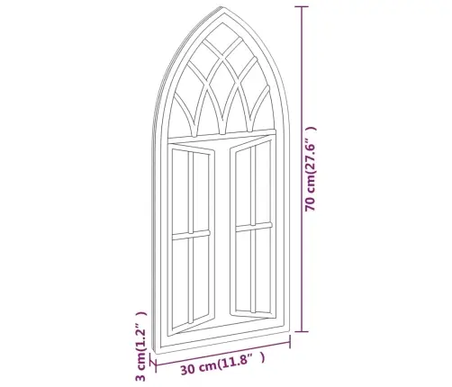 Aiapeegel, Beež, 70X30 cm Raud, Õues Kasutamiseks