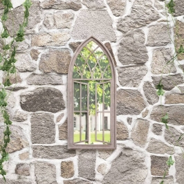 Dārza Spogulis, Smilškrāsa, 70X30 Cm, Dzelzs, Izmantošanai Ārā Vidaxl