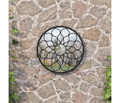 Dārza Spogulis, Melns, 60X3 Cm, Dzelzs, Izmantošanai Ārā Vidaxl