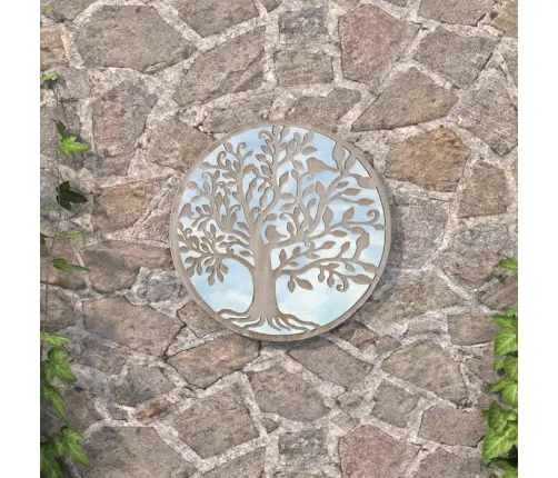 Dārza Spogulis, Smilškrāsa, 40X2,5 Cm, Dzelzs, Izmantošanai Ārā Vidaxl