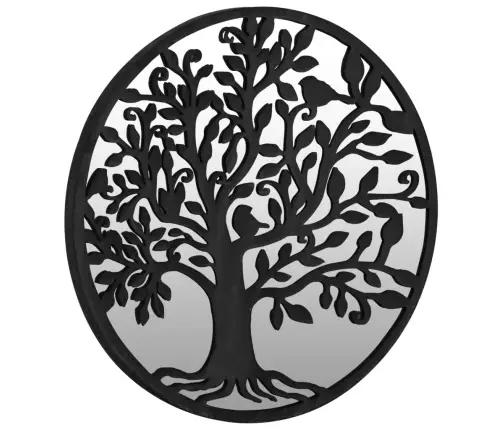 Aiapeegel, Must, 40X2,5 cm Ümmargune, Raud, Õues Kasutamiseks