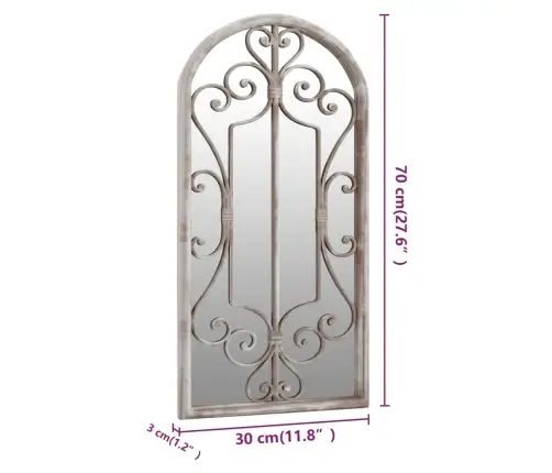 Aiapeegel, Beež, 70X30 cm Raud, Õues Kasutamiseks